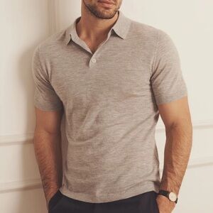 NAADAM Brown Silk & Cashmere Polo in Large